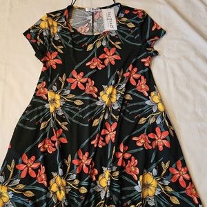 Say What? Flowing Floral Black Dress Size XL